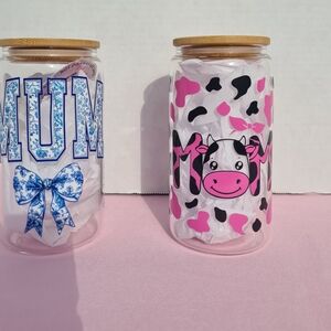 Cute MUM Glass Jars with Bamboo Lids